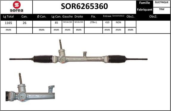 Sera SOR6265360 - Crémaillière de direction cwaw.fr