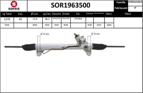 Sera SOR1963500 - Crémaillière de direction cwaw.fr