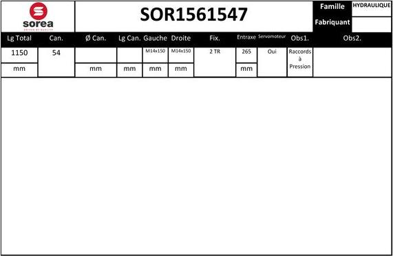 Sera SOR1561547 - Crémaillière de direction cwaw.fr