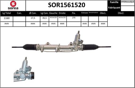 Sera SOR1561520 - Crémaillière de direction cwaw.fr