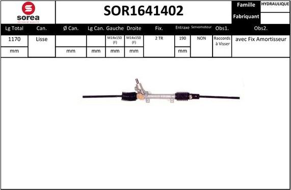 Sera SOR1641402 - Crémaillière de direction cwaw.fr