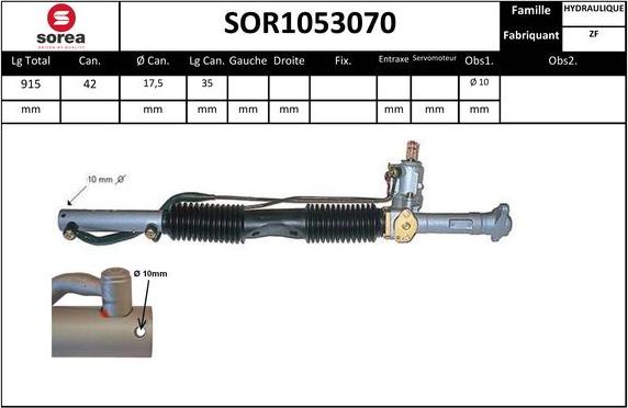 Sera SOR1053070 - Crémaillière de direction cwaw.fr