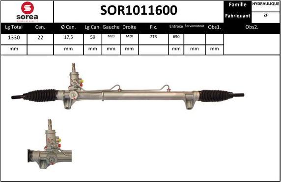 Sera SOR1011600 - Crémaillière de direction cwaw.fr