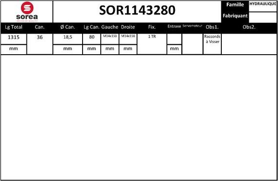 Sera SOR1143280 - Crémaillière de direction cwaw.fr