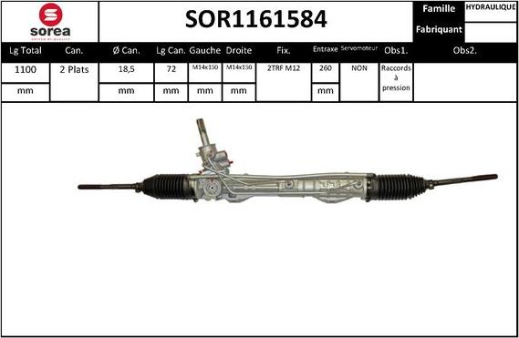 Sera SOR1161584 - Crémaillière de direction cwaw.fr