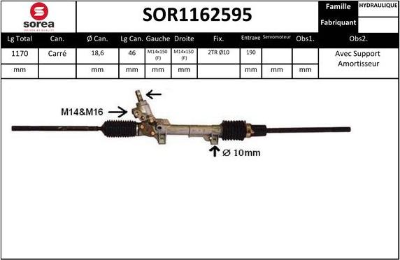 Sera SOR1162595 - Crémaillière de direction cwaw.fr