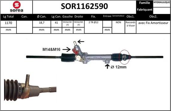 Sera SOR1162590 - Crémaillière de direction cwaw.fr