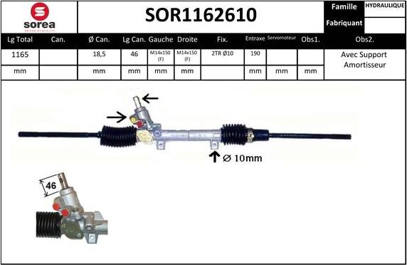 Sera SOR1162610 - Crémaillière de direction cwaw.fr