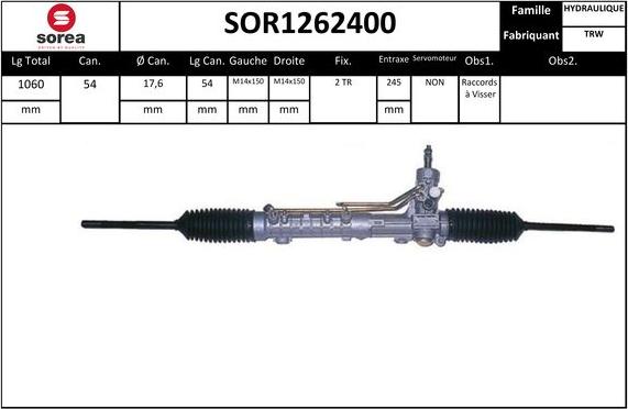 Sera SOR1262400 - Crémaillière de direction cwaw.fr