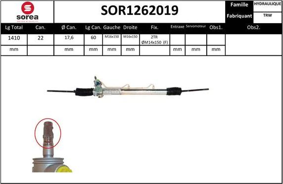 Sera SOR1262019 - Crémaillière de direction cwaw.fr