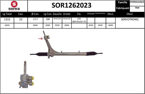 Sera SOR1262023 - Crémaillière de direction cwaw.fr