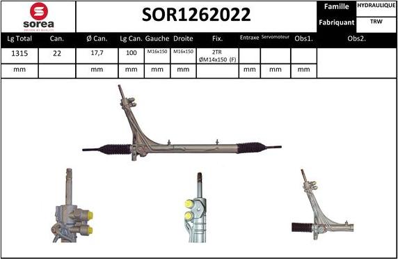 Sera SOR1262022 - Crémaillière de direction cwaw.fr