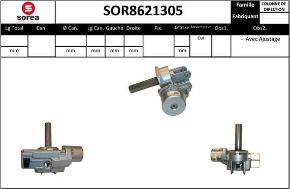 Sera SOR8621305 - Colonne de direction cwaw.fr