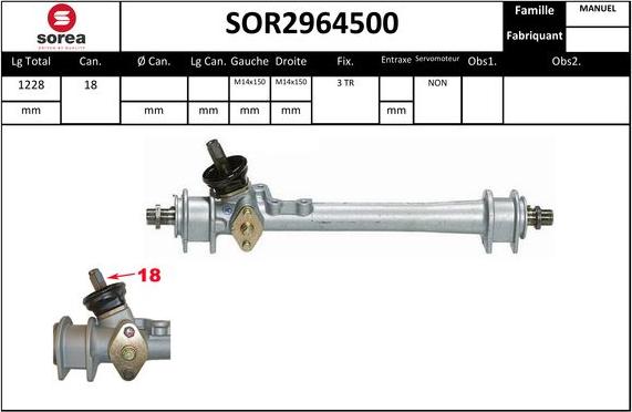 Sera SOR2964500 - Crémaillière de direction cwaw.fr