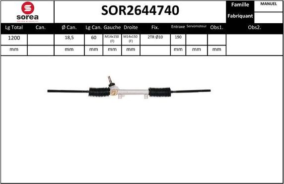 Sera SOR2644740 - Crémaillière de direction cwaw.fr