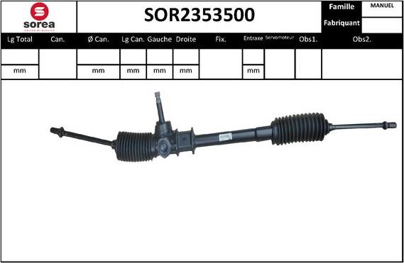 Sera SOR2353500 - Crémaillière de direction cwaw.fr