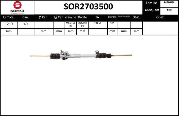 Sera SOR2703500 - Crémaillière de direction cwaw.fr