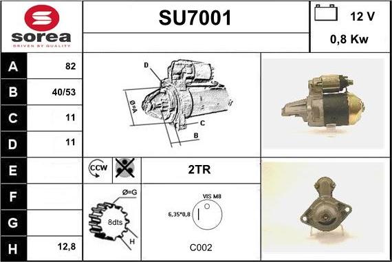 Sera SU7001 - Démarreur cwaw.fr