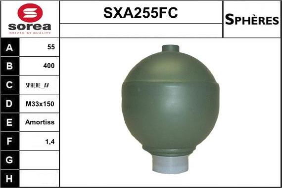 Sera SXA255FC - Accumulateur de pression, suspension / amortissement cwaw.fr