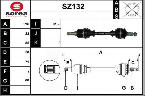 Sera SZ132 - Arbre de transmission cwaw.fr