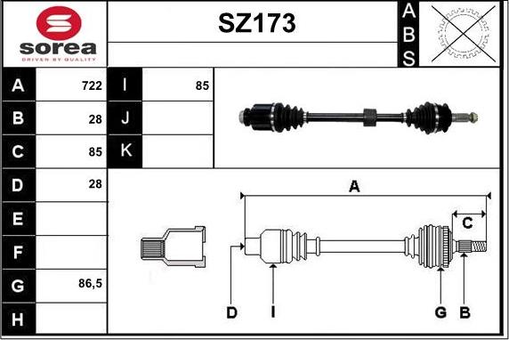 Sera SZ173 - Arbre de transmission cwaw.fr