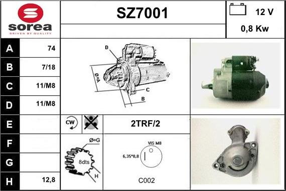 Sera SZ7001 - Démarreur cwaw.fr