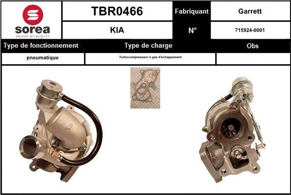 Sera TBR0466 - Turbocompresseur, suralimentation cwaw.fr