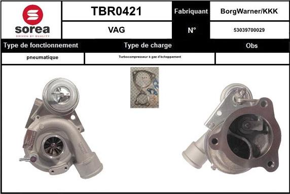 Sera TBR0421 - Turbocompresseur, suralimentation cwaw.fr