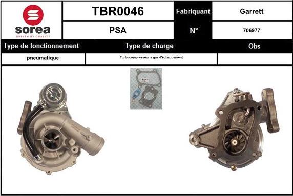 Sera TBR0046 - Turbocompresseur, suralimentation cwaw.fr