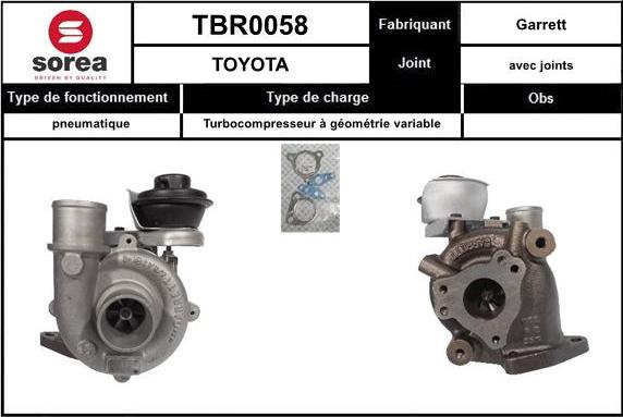 Sera TBR0058 - Turbocompresseur, suralimentation cwaw.fr