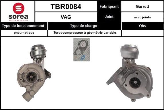 Sera TBR0084 - Turbocompresseur, suralimentation cwaw.fr