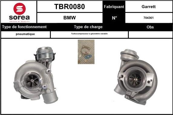 Sera TBR0080 - Turbocompresseur, suralimentation cwaw.fr