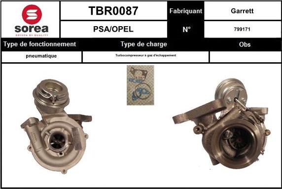 Sera TBR0087 - Turbocompresseur, suralimentation cwaw.fr