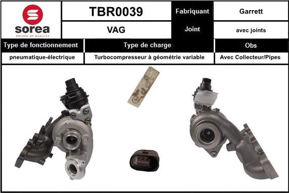 Sera TBR0039 - Turbocompresseur, suralimentation cwaw.fr