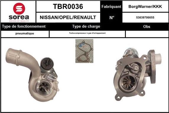 Sera TBR0036 - Turbocompresseur, suralimentation cwaw.fr