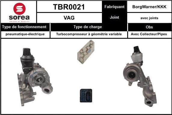 Sera TBR0021 - Turbocompresseur, suralimentation cwaw.fr