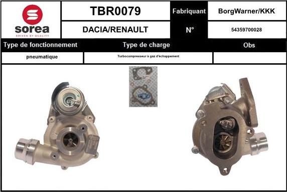 Sera TBR0079 - Turbocompresseur, suralimentation cwaw.fr