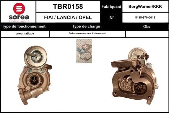 Sera TBR0158 - Turbocompresseur, suralimentation cwaw.fr