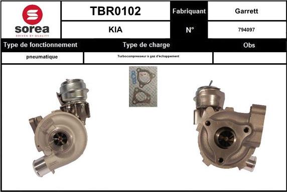 Sera TBR0102 - Turbocompresseur, suralimentation cwaw.fr