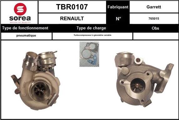 Sera TBR0107 - Turbocompresseur, suralimentation cwaw.fr