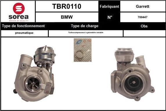 Sera TBR0110 - Turbocompresseur, suralimentation cwaw.fr