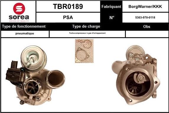 Sera TBR0189 - Turbocompresseur, suralimentation cwaw.fr