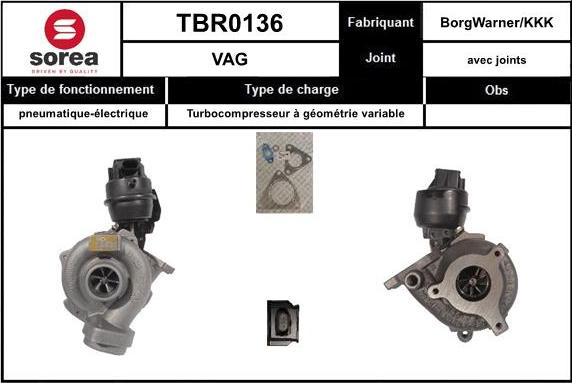 Sera TBR0136 - Turbocompresseur, suralimentation cwaw.fr