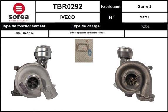 Sera TBR0292 - Turbocompresseur, suralimentation cwaw.fr