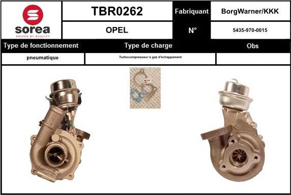 Sera TBR0262 - Turbocompresseur, suralimentation cwaw.fr