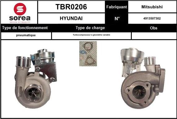 Sera TBR0206 - Turbocompresseur, suralimentation cwaw.fr