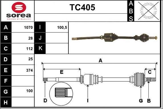 Sera TC405 - Arbre de transmission cwaw.fr