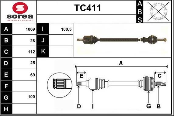 Sera TC411 - Arbre de transmission cwaw.fr