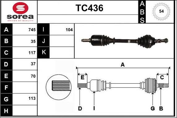 Sera TC436 - Arbre de transmission cwaw.fr