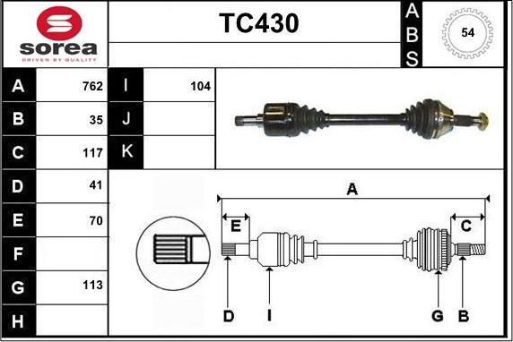 Sera TC430 - Arbre de transmission cwaw.fr